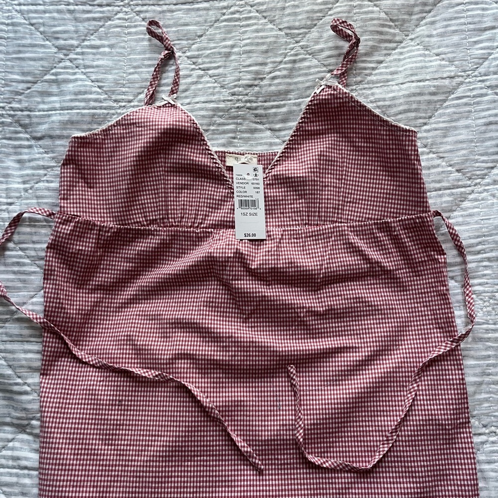 Brandy Melville Red Gingham Top